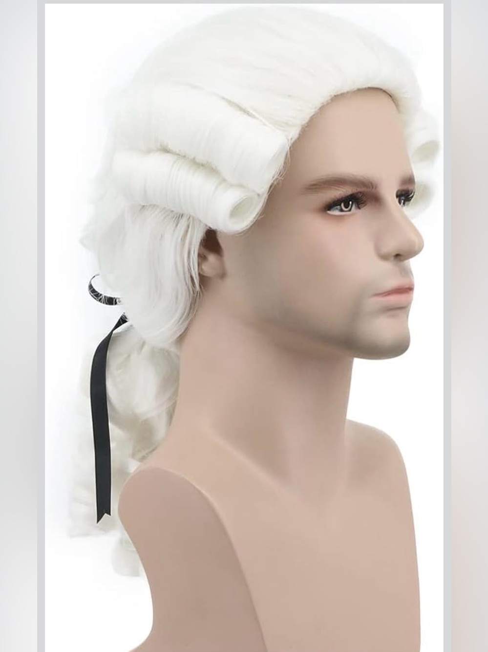NWT andkarlery Judge Colonial Wig Man
Long Wave White Wig for Halloween Costume